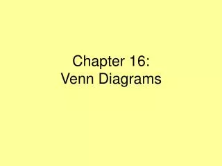 Chapter 16: Venn Diagrams