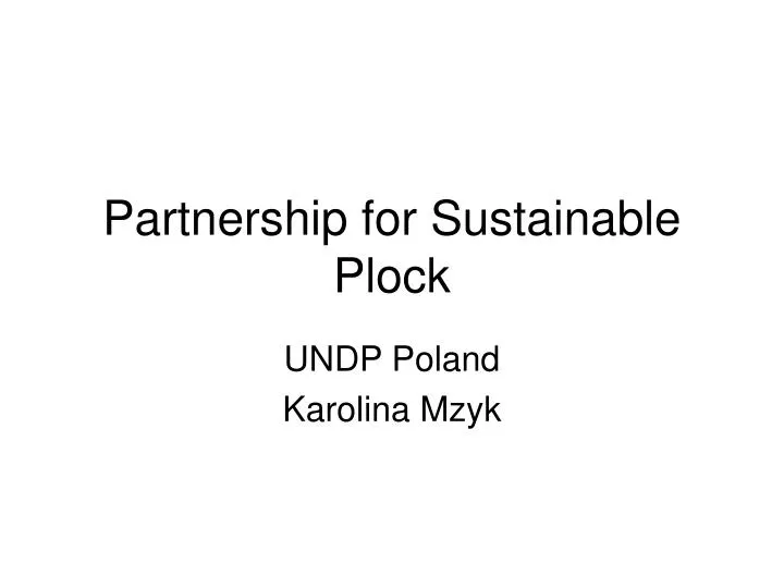 partnership for sustainable plock