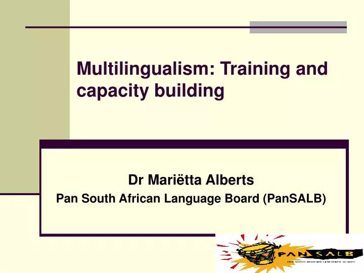 multilingualism training and capacity building