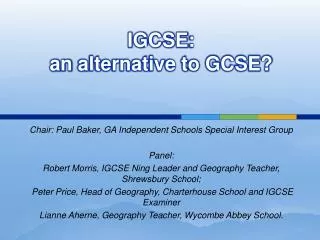 IGCSE : an alternative to GCSE?