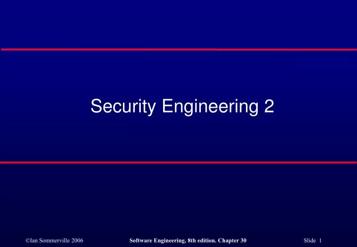 security engineering 2