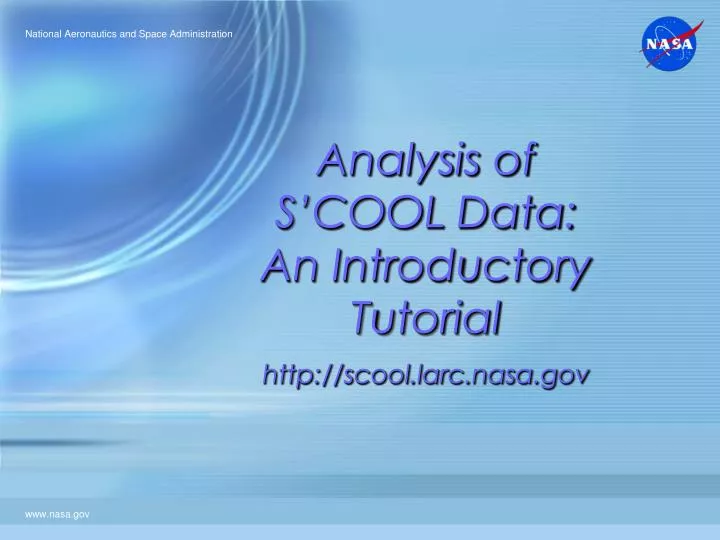 analysis of s cool data an introductory tutorial