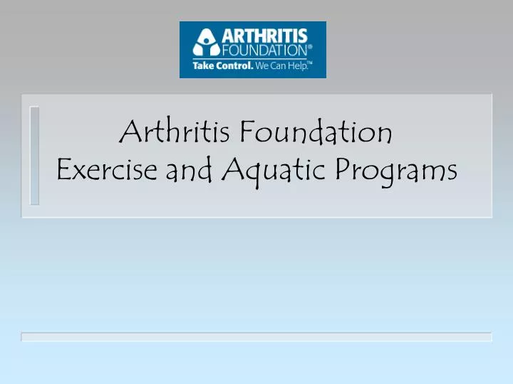 arthritis foundation exercise and aquatic programs
