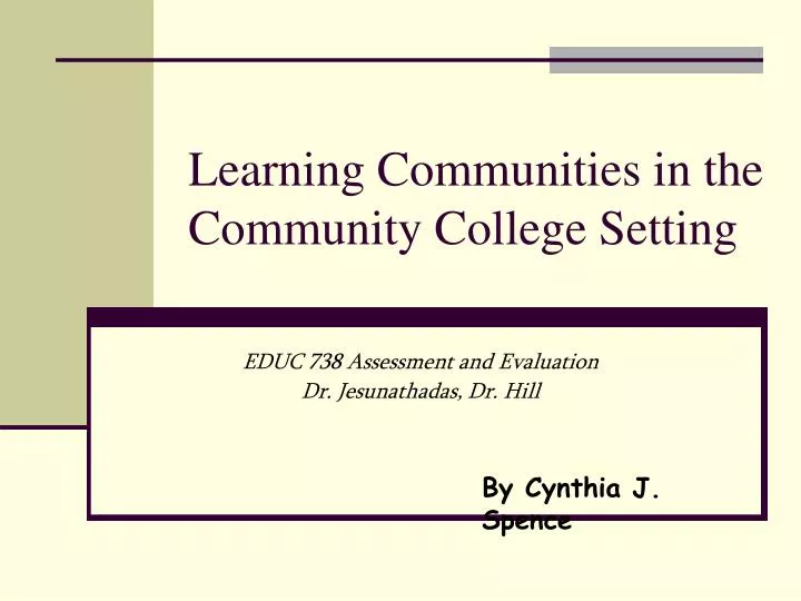 learning communities in the community college setting