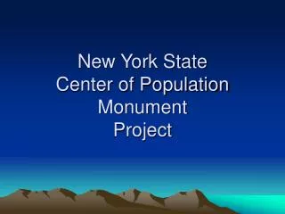New York State Center of Population Monument Project