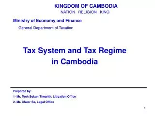 Tax System and Tax Regime in Cambodia