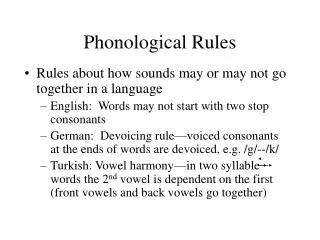 Phonological Rules