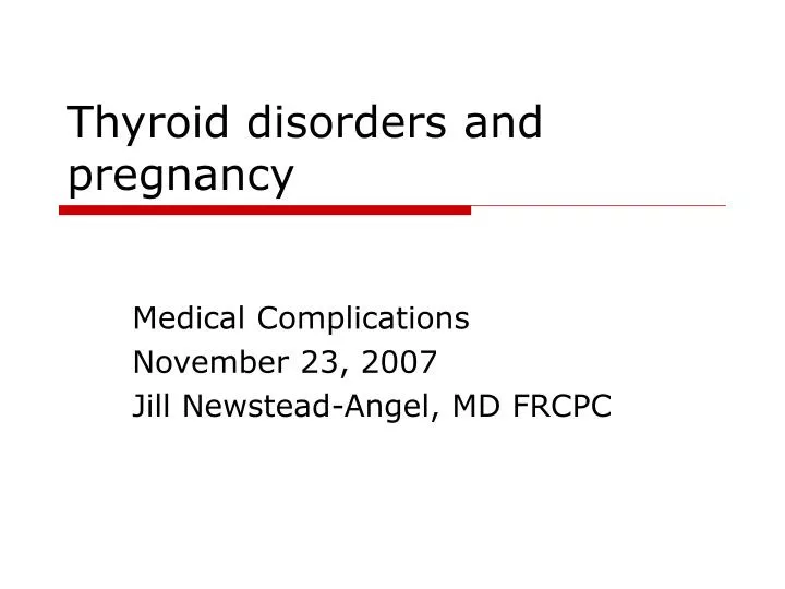 thyroid disorders and pregnancy