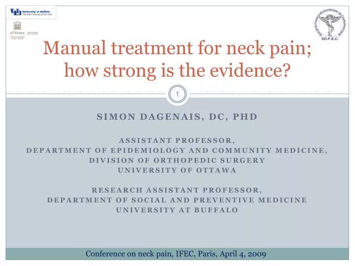 manual treatment for neck pain how strong is the evidence