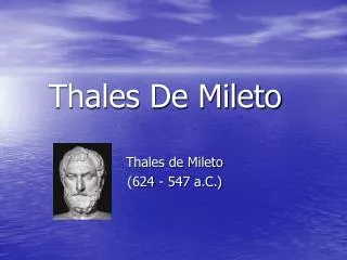 Thales De Mileto