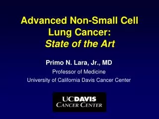 Advanced Non-Small Cell Lung Cancer: State of the Art