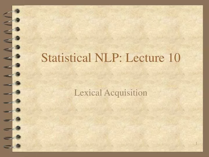 statistical nlp lecture 10