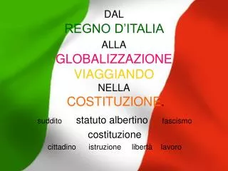 DAL REGNO D’ITALIA ALLA GLOBALIZZAZIONE VIAGGIANDO NELLA COSTITUZIONE .