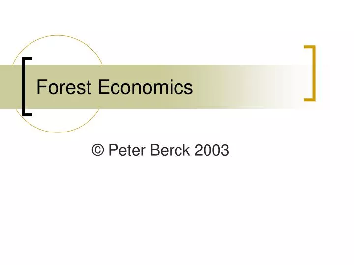 forest economics