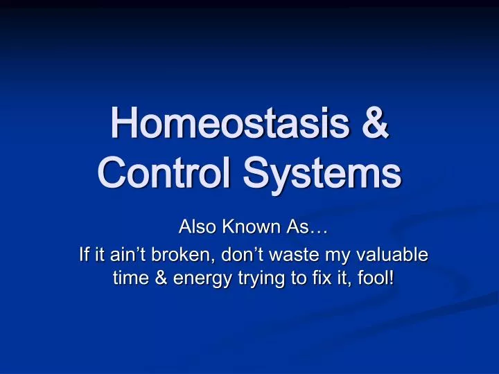 homeostasis control systems