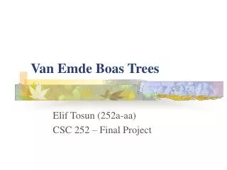 Van Emde Boas Trees
