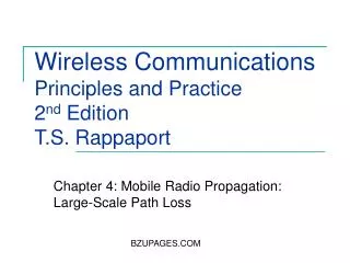 Wireless Communications Principles and Practice 2 nd Edition T.S. Rappaport