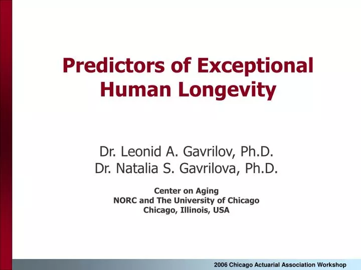 predictors of exceptional human longevity