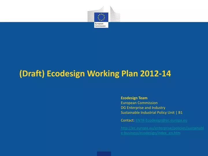 draft ecodesign working plan 2012 14