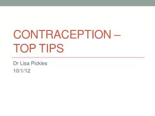 Contraception – top tips