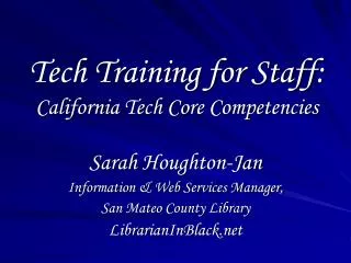 Tech Training for Staff: California Tech Core Competencies