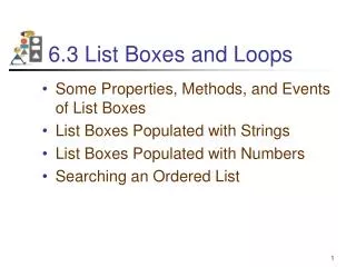 6.3 List Boxes and Loops