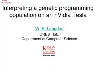 Interpreting a genetic programming population on an nVidia Tesla