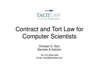 Contract and Tort Law for Computer Scientists