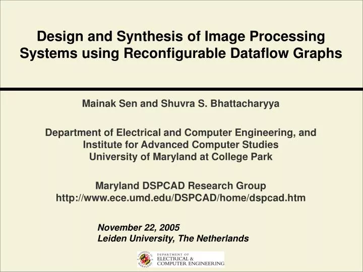 design and synthesis of image processing systems using reconfigurable dataflow graphs