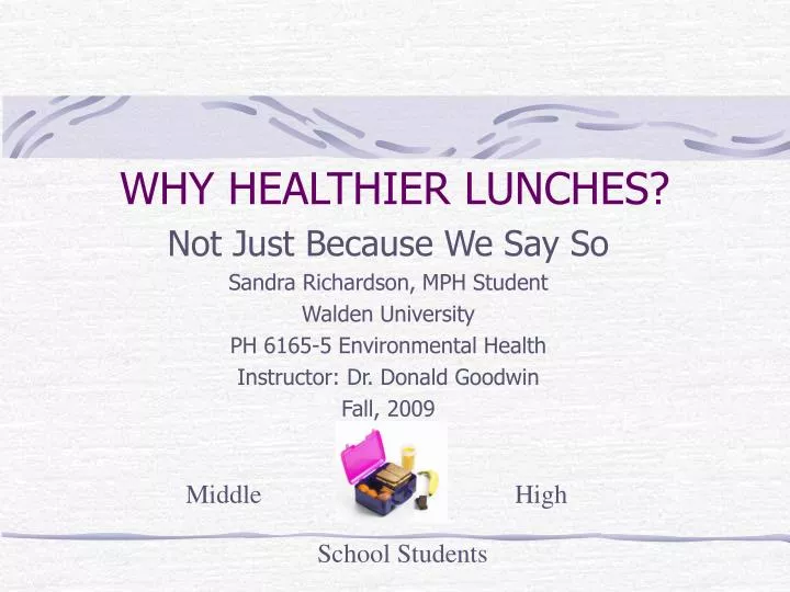 why healthier lunches