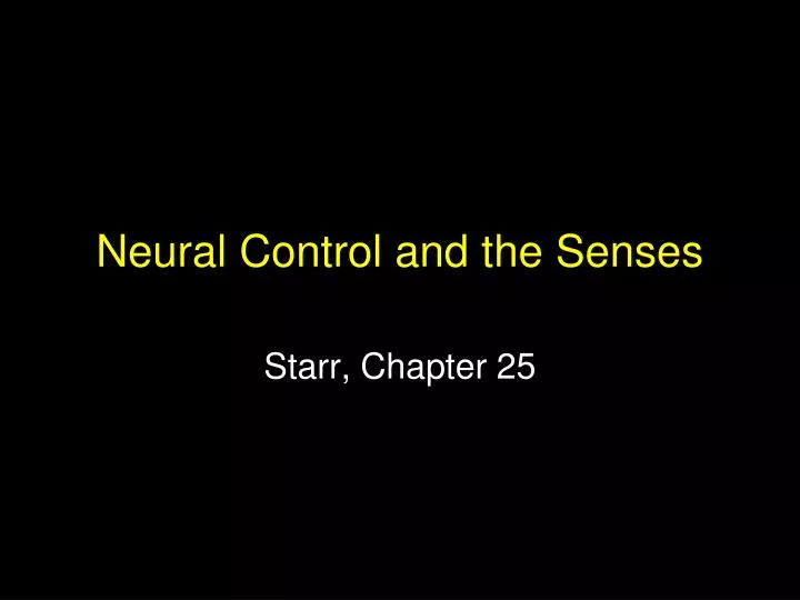 neural control and the senses