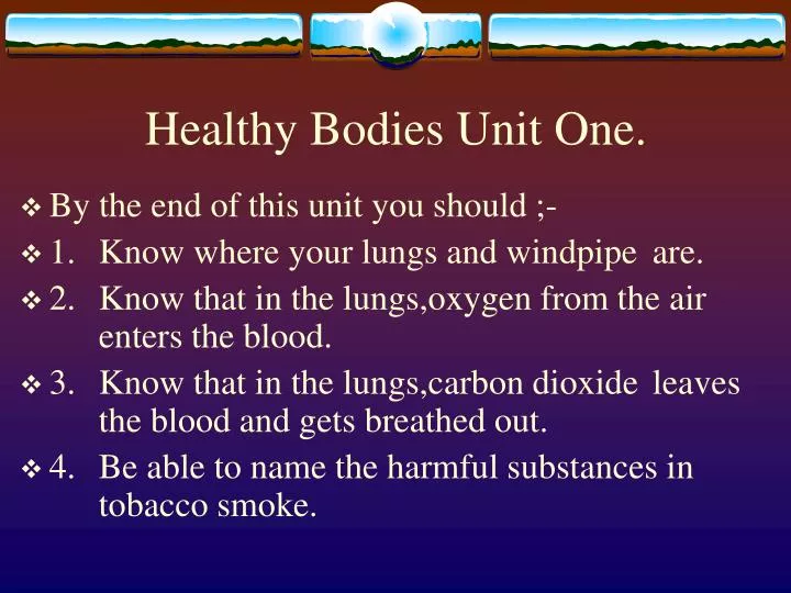 healthy bodies unit one