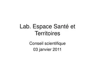 lab espace sant et territoires