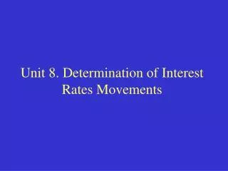 Unit 8. Determination of Interest Rates Movements