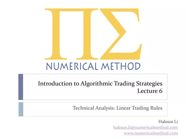 introduction to algorithmic trading strategies lecture 6