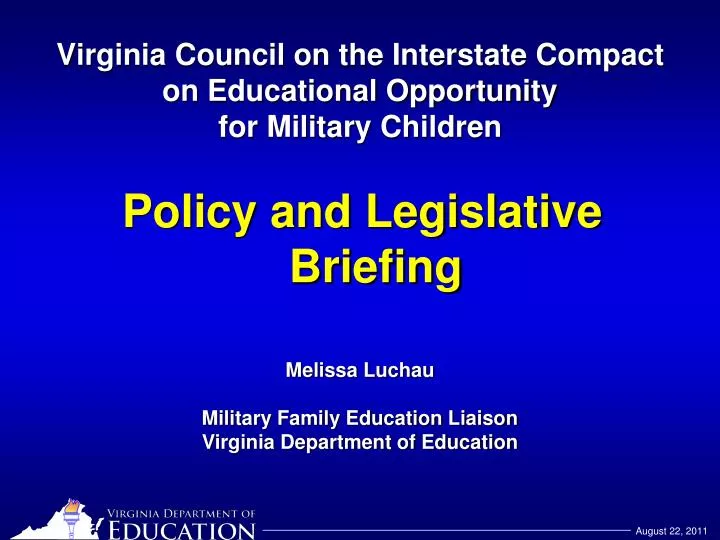 virginia council on the interstate compact on educational opportunity for military children