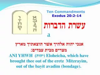 Ten Commandments Exodus 20:2-14