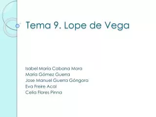 Tema 9. Lope de Vega