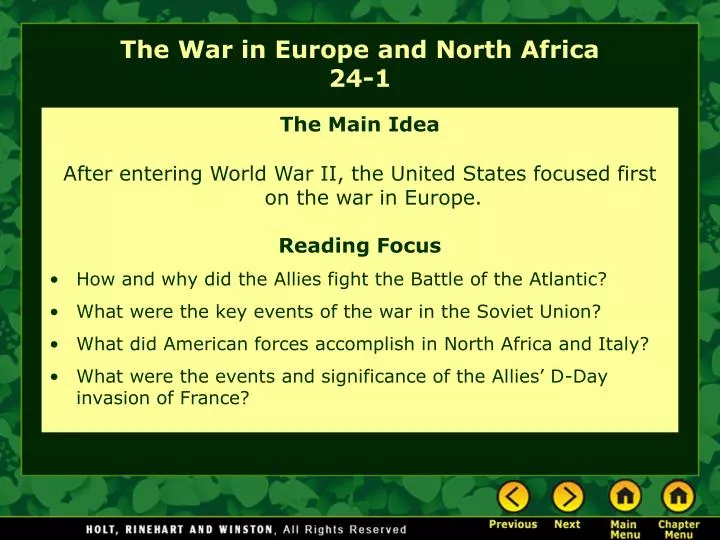 the war in europe and north africa 24 1