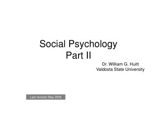 Social Psychology Part II