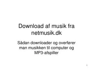 Download af musik fra netmusik.dk