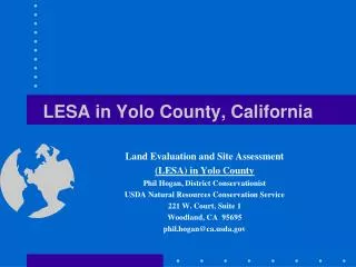 LESA in Yolo County, California