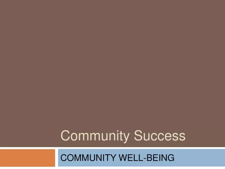 community success