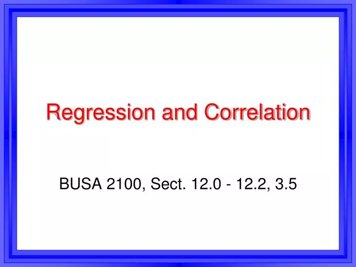 regression and correlation