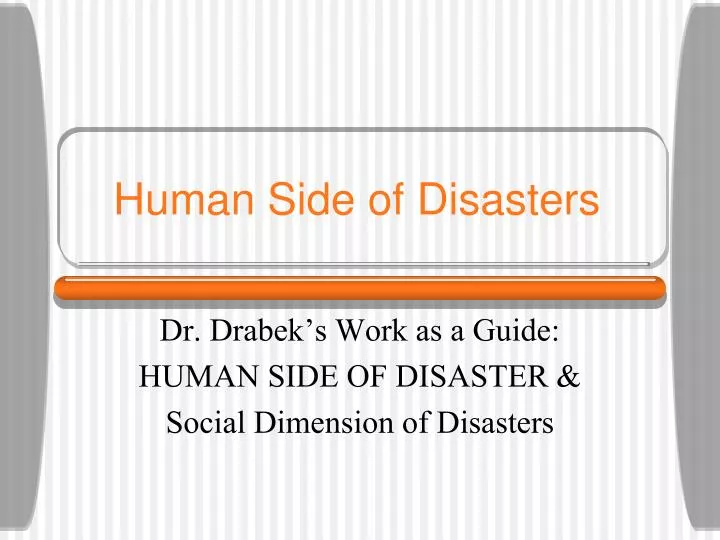 human side of disasters