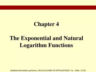 Chapter 4 The Exponential and Natural Logarithm Functions