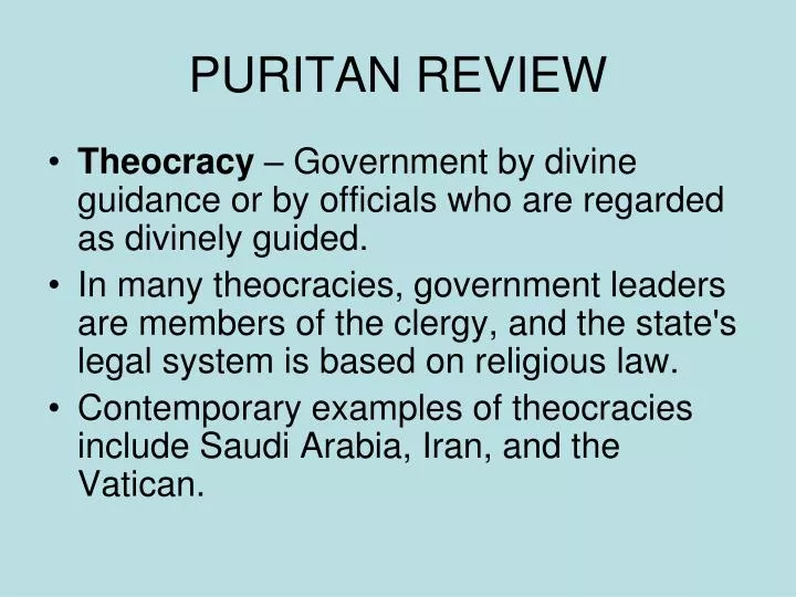 puritan review