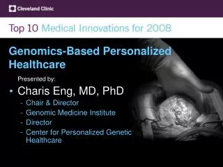 Genomics-Based Personalized Healthcare