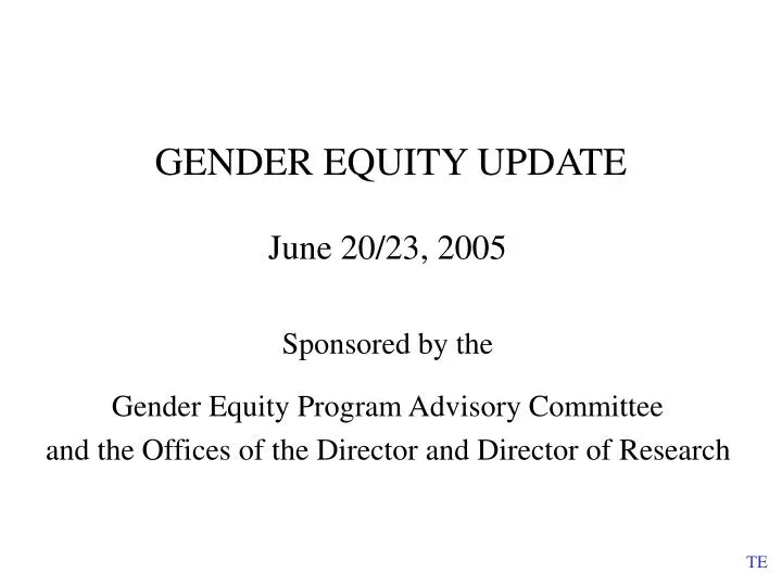 gender equity update