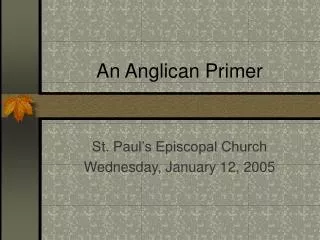 An Anglican Primer